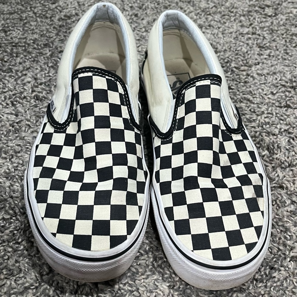 checkered slip on vans
